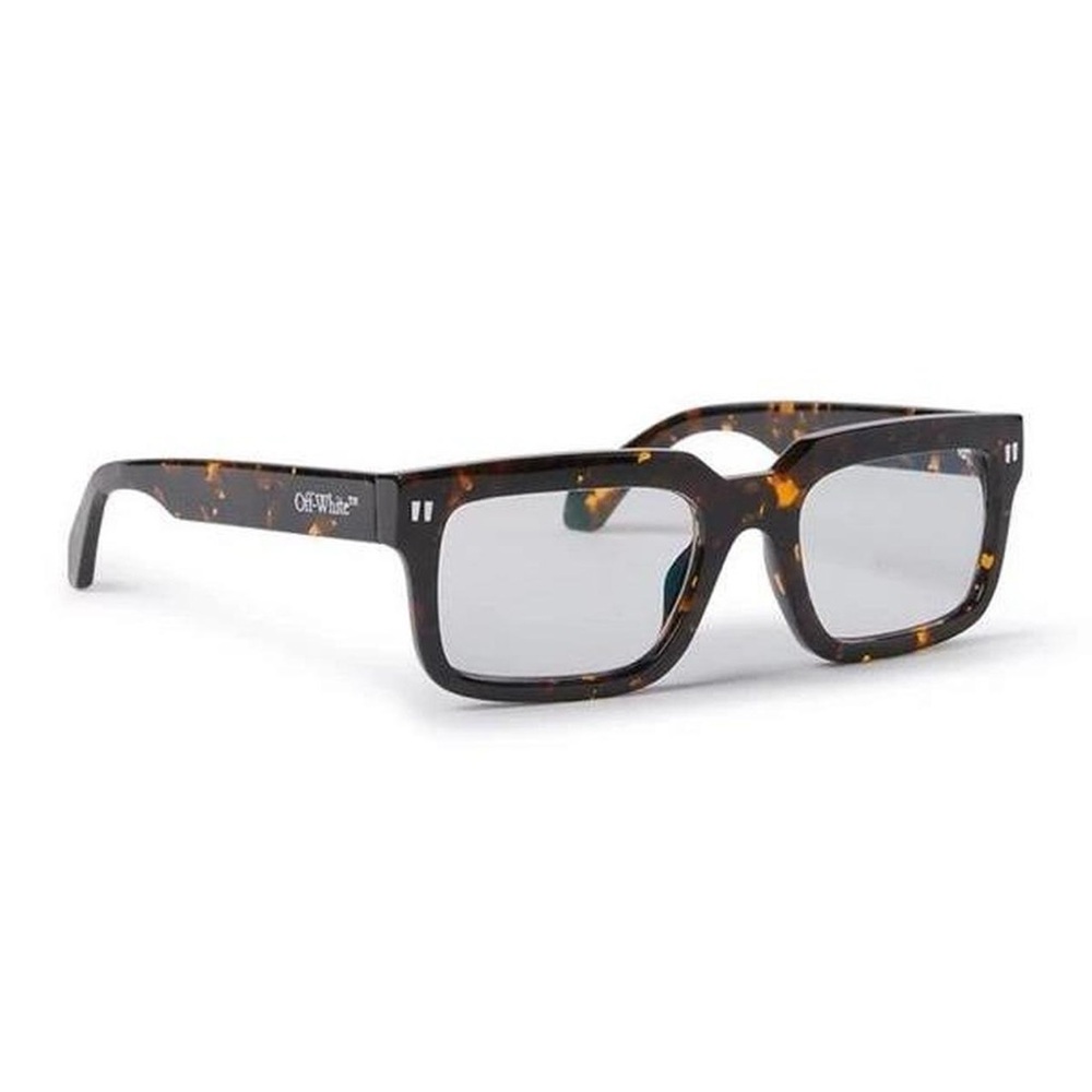 Off-White Tortoiseshell Rectangular Sunglasses - … - image 1